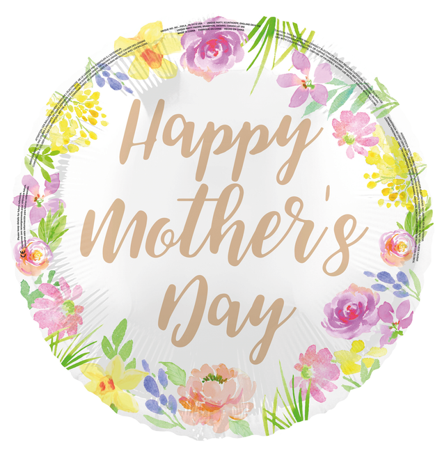 Mors dag Heliumballong Blommor Tom 45cm