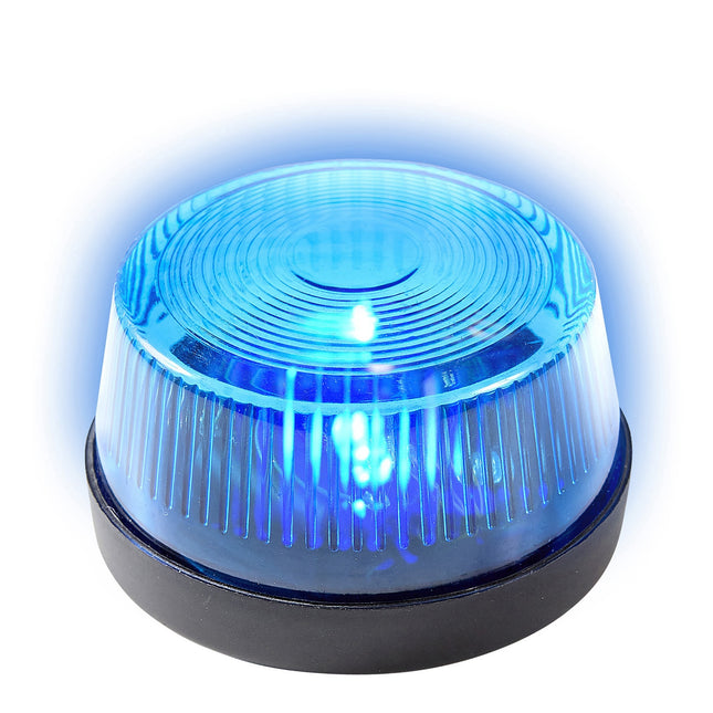 Polisens blinkande ljus blå