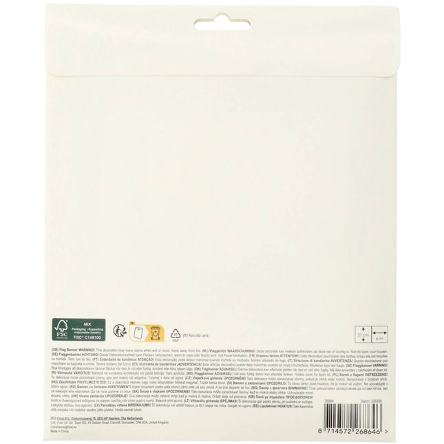 Happy Birthday Girlande Färgad 6m