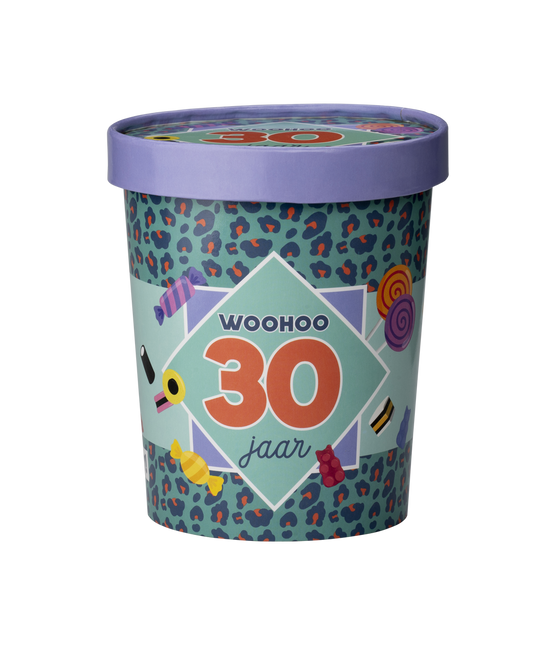 Färgad godisbricka 30 år 12cm