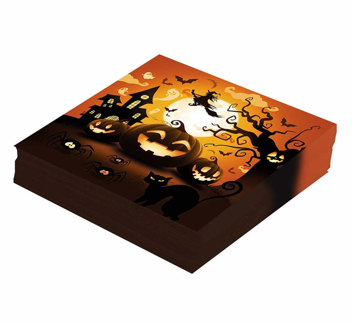 Halloween Servetter Pumpa 33cm 12st