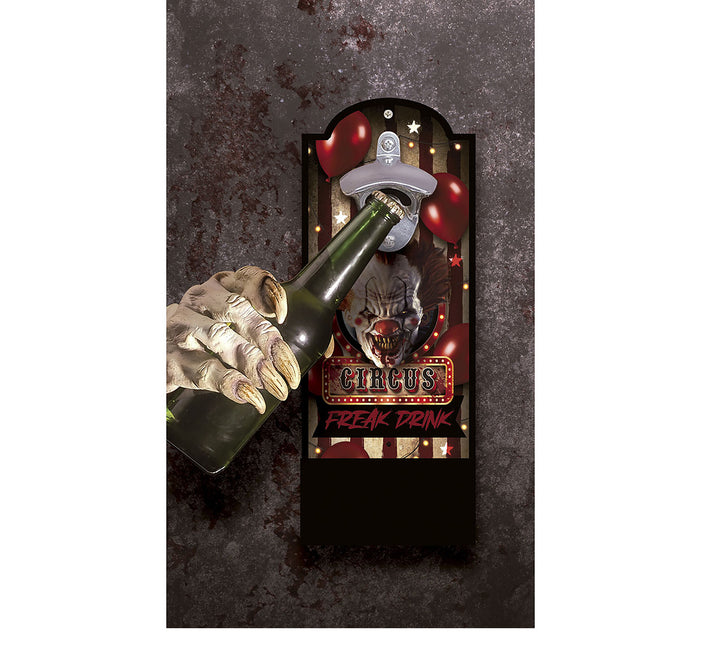 Halloween Dörrskylt Ölöppnare Clown 30cm