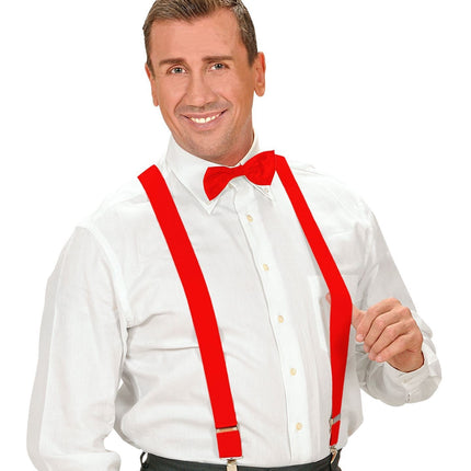 Hängslen, röd silver