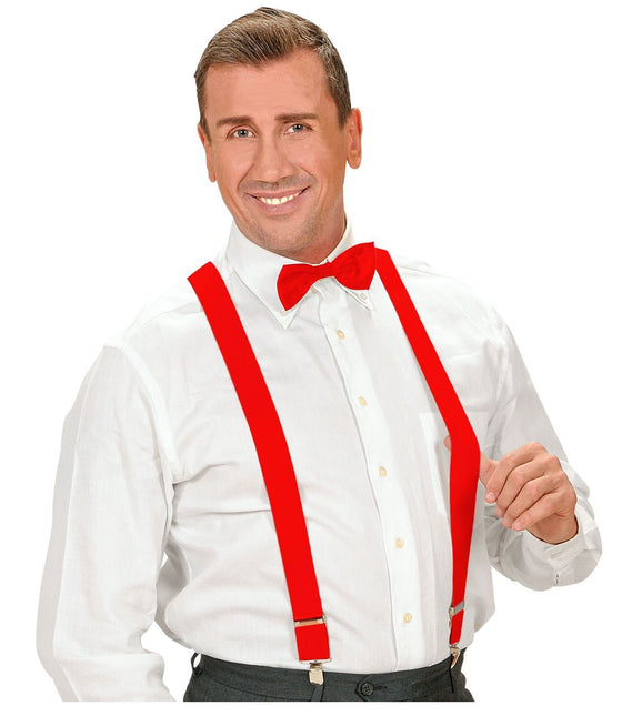 Hängslen, röd silver