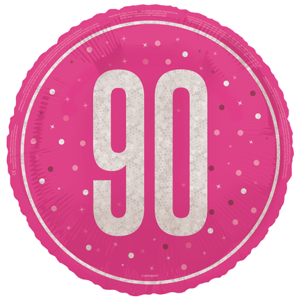 90 år Heliumballong Rosa Tom 45cm