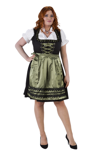Svart Grön Dirndl Klänning Oktoberfest Damer