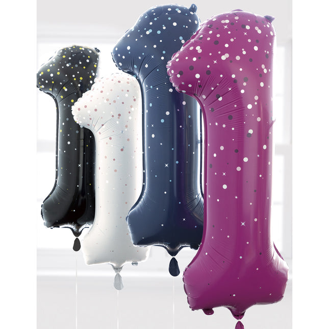 6 års figurballong rosa prickar 86cm