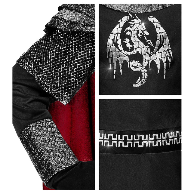 Riddare Kostym Grå Svart Pojke