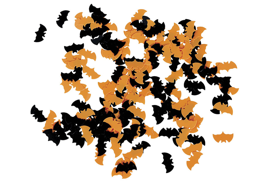 Svart orange Halloween bordskonfetti fladdermöss
