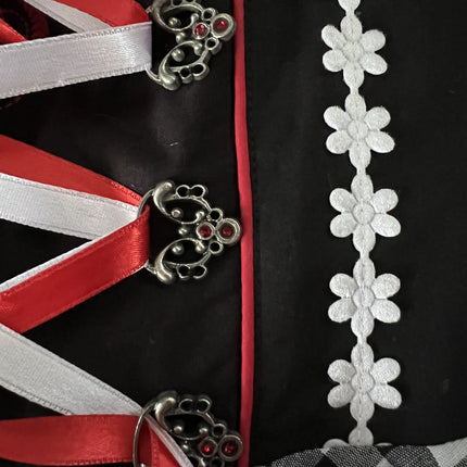 Svartvit Dirndlklänning Oktoberfest Ladies Rutig