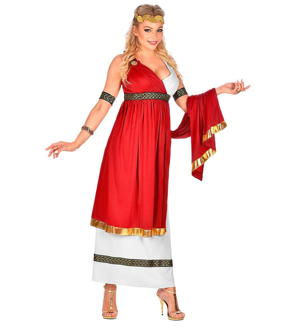 Röd vit klänning damer