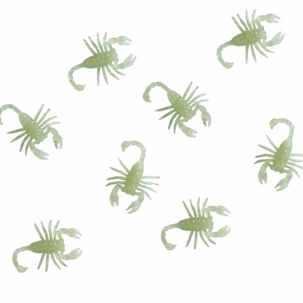 Bordsdekoration Skorpioner Glow In Teh Dark 6cm 8st