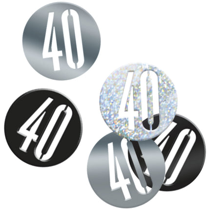 Bordskonfetti 40 år Svart 14gr