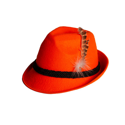 Orange Hatt Tyrol Med Fjäder