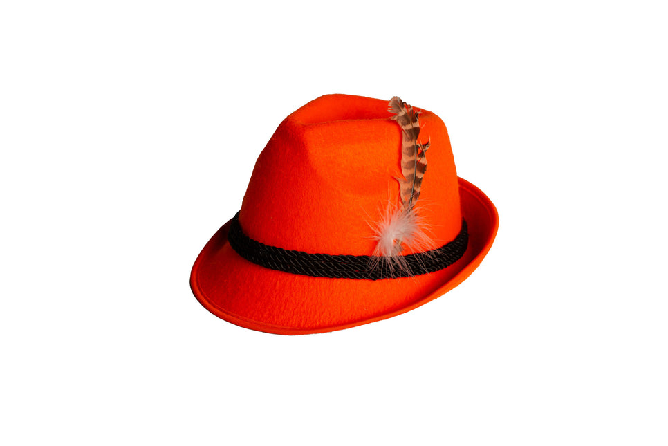 Orange Hatt Tyrol Med Fjäder