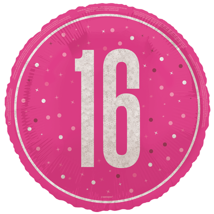 16 år Heliumballong Rosa Tom 45cm