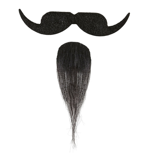 Svart fejkskägg och getskägg Musketör