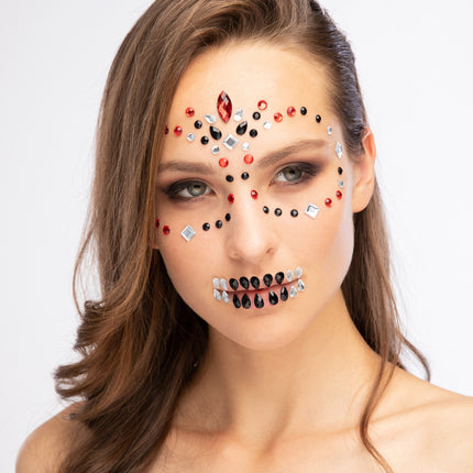 Moon Terror Halloween Ansiktssmycken De dödas dag