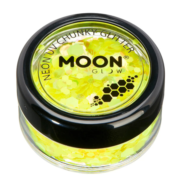 Moon Glow Neon UV Chunky Glitter Gul 3g
