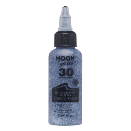 Moon Glitter Holografisk Glitter Tygfärg Svart 30ml