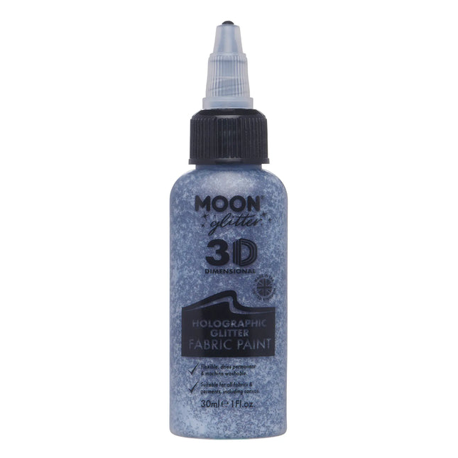Moon Glitter Holografisk Glitter Tygfärg Svart 30ml