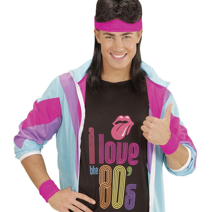 Neonrosa svettband 2 delar