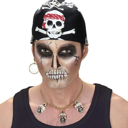 Svartvit piratbandana