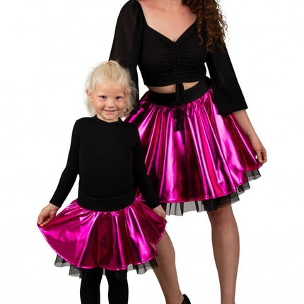 Cirkelkjol Metallic Rosa