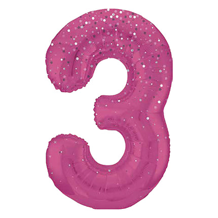3-årsfigur Ballong Rosa prickar 86cm