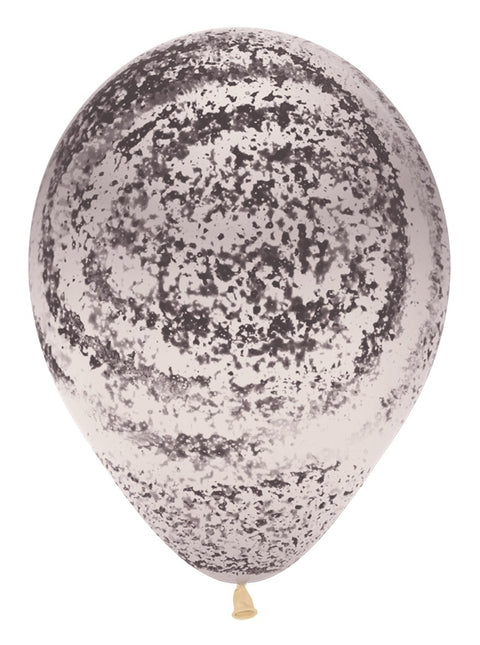 Ballonger Graffiti Svart Kristall Klar 30cm 25st