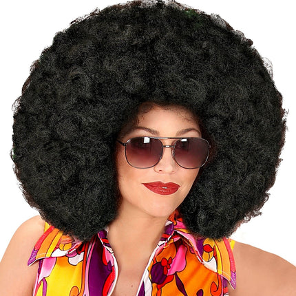 Svart Maxi Afro Peruk