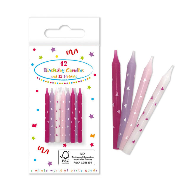 Enhörningsljus med hållare 12st