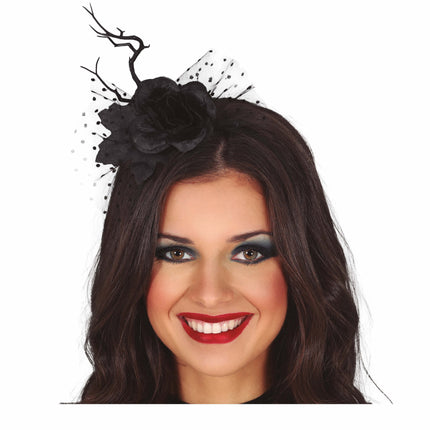 Pannband blomma och slöja