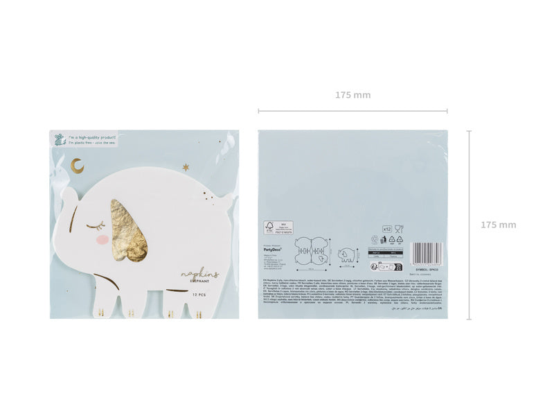 Elefant Servetter 16cm 12st