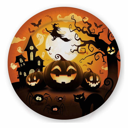 Halloween-tallrikar Pumpa 23cm 6st