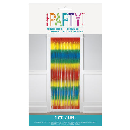 Regnbågsfärgad dörrgardin 2m