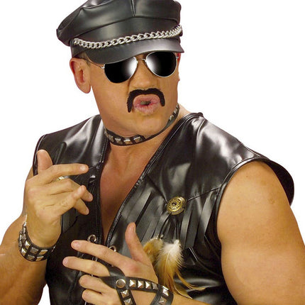 Svart falsk mustasch 1 st