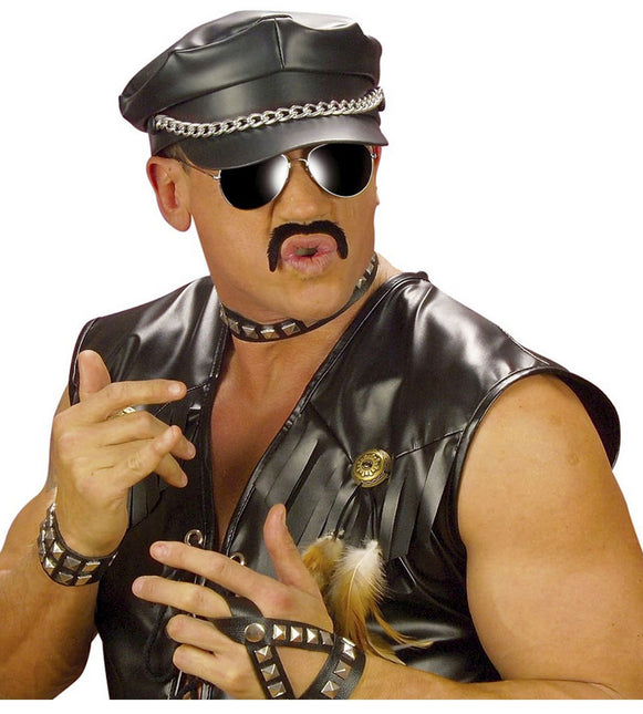 Svart falsk mustasch 1 st