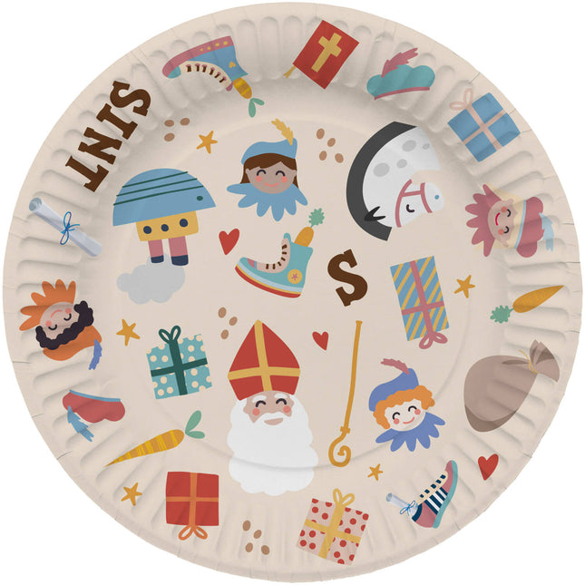 Sinterklaas-tallrikar Sint En Piet 18cm 8st