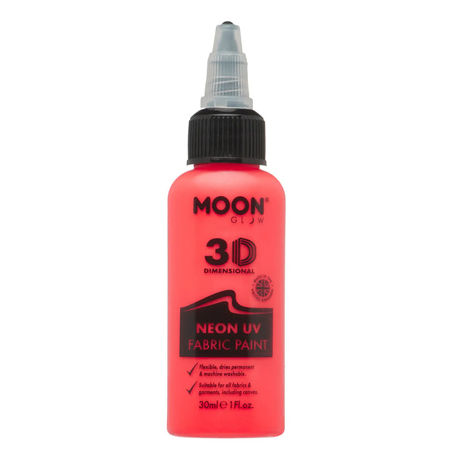 Moon Glow Neon UV-tygfärg 30ml Intensiv röd 30ml