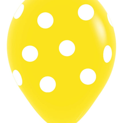 Ballonger Vit Polka Dots Mix 30cm 25st