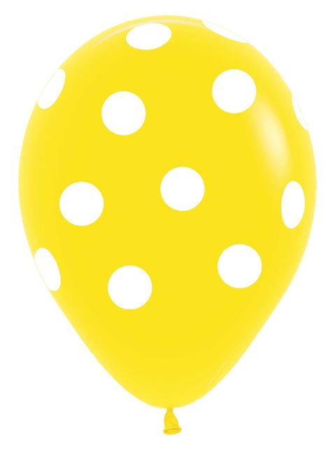 Ballonger Vit Polka Dots Mix 30cm 25st