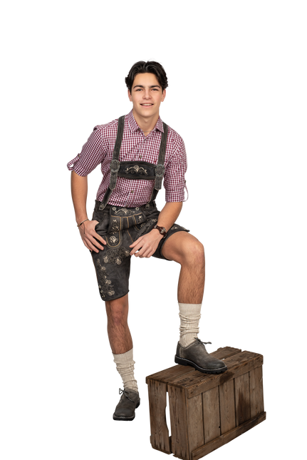 Läderhose Brun Grå Kort Antik för män