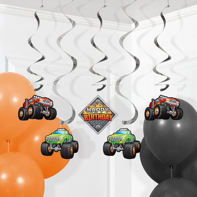 Monster Truck Hängande Dekoration 99cm 5 delar