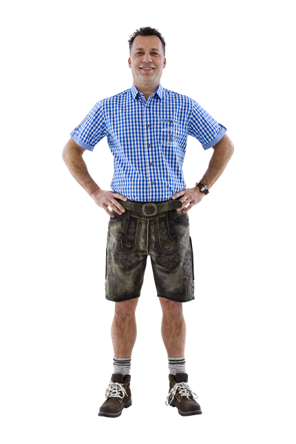 Vit Blå Blus Herr Kortärmad Traditionell Rutig