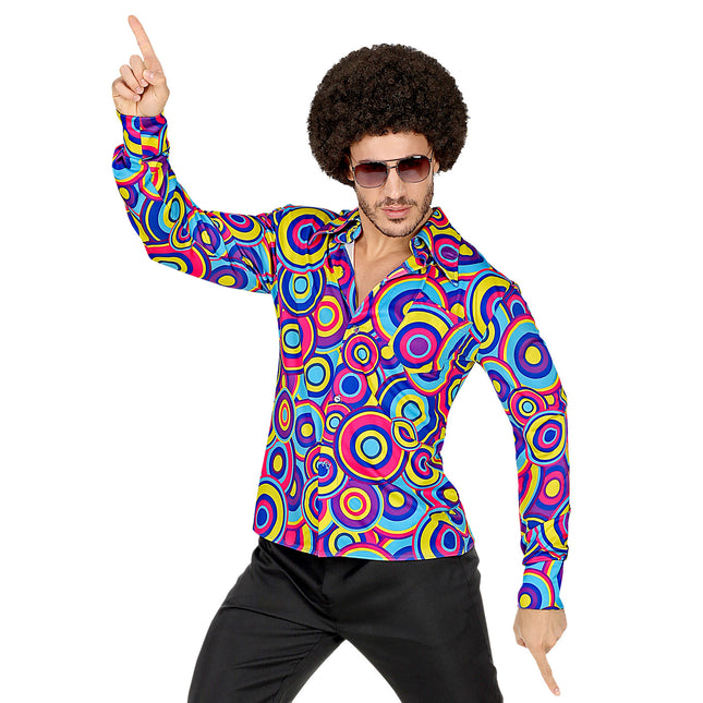 Disco 70S Blus Blå Bubblor för män