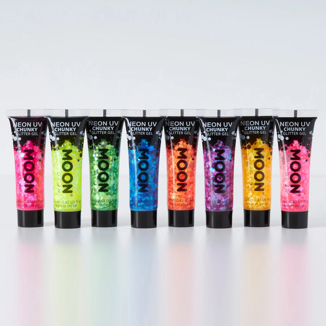 Moon Glow Neon UV Chunky Glitter Gel Grön 12ml