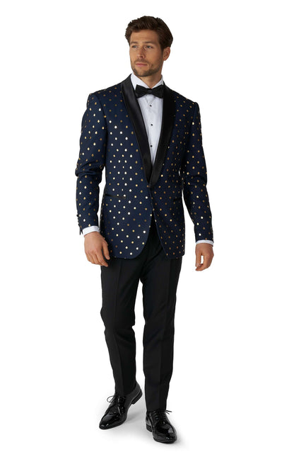 Mörkblå Guld Prickig Smoking Herr <tc>OppoSuits</tc>