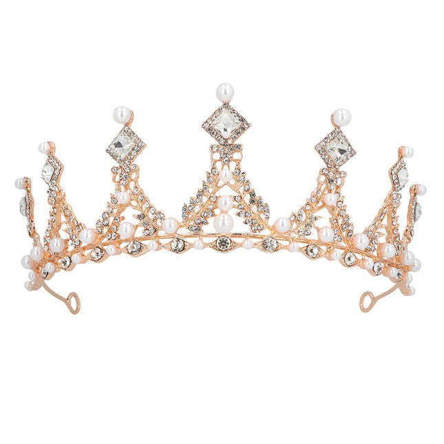 Tiara i roséguld metall