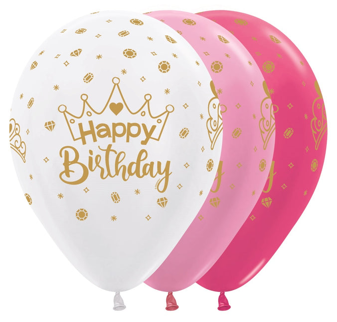 Ballonger Happy Birthday Crown 30cm 25st